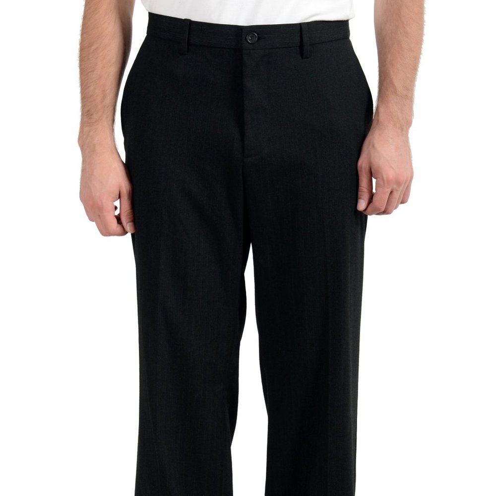Sisley Men's Dark Gray Striped Dress Pants Size 38